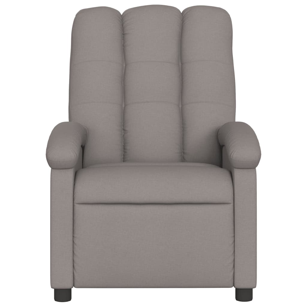 Fotoliu rabatabil electric, gri taupe, material textil