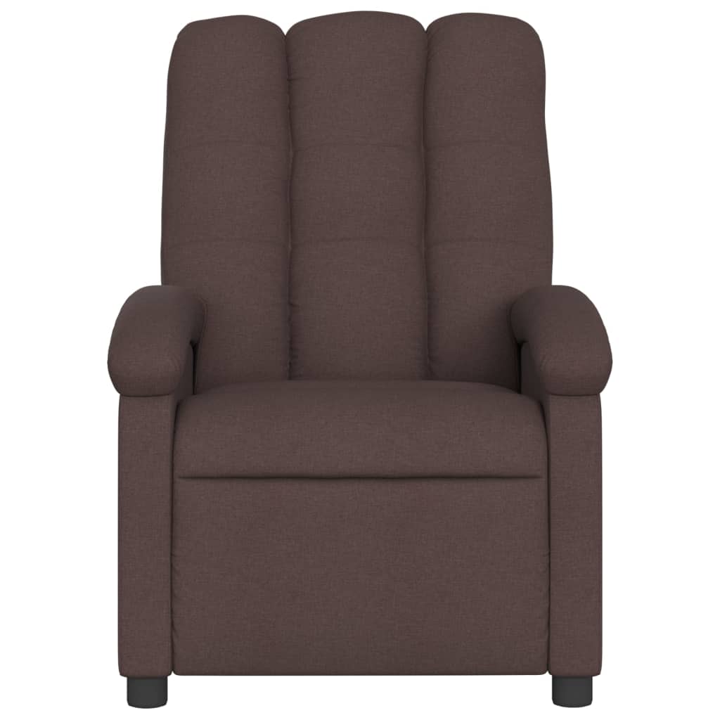 Fotoliu electric de masaj rabatabil, maro închis, textil