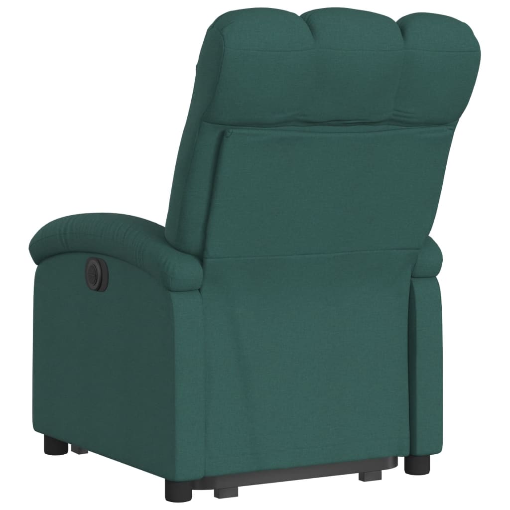 Fotoliu rabatabil ridicare pe verticală, verde închis, textil