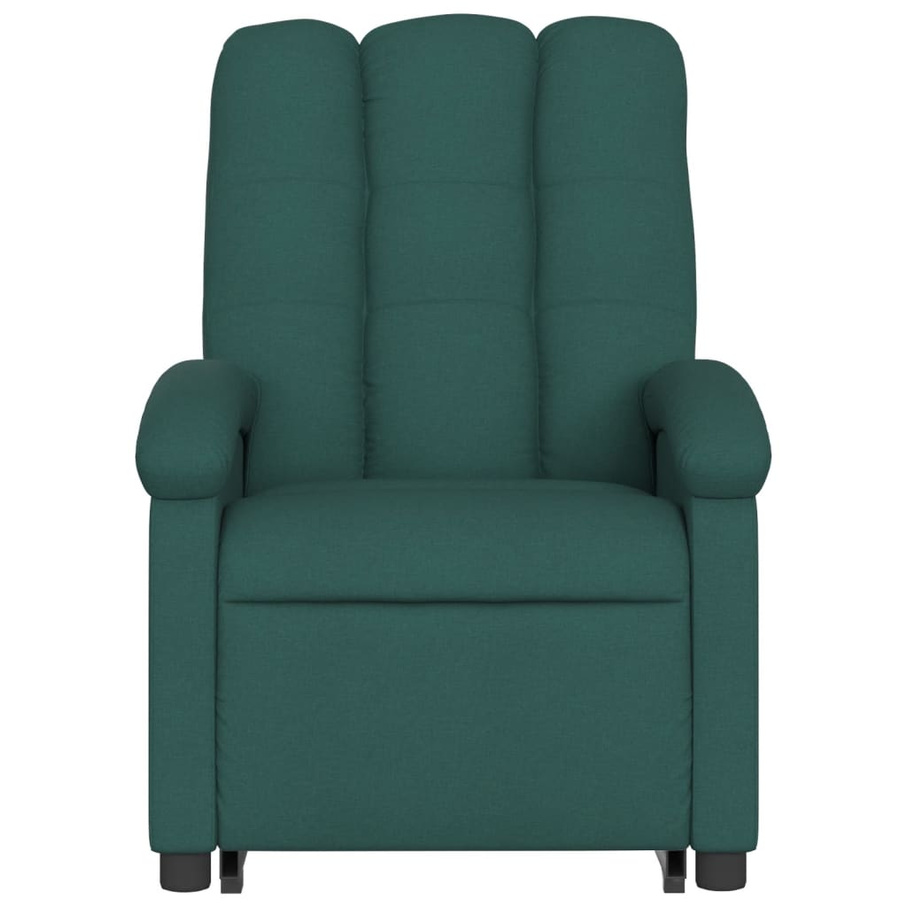 Fotoliu rabatabil ridicare pe verticală, verde închis, textil