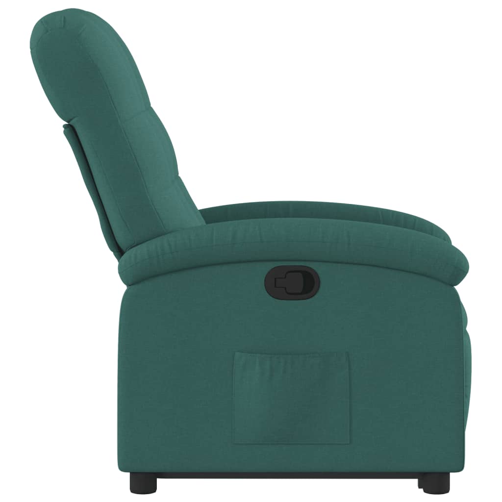 Fotoliu rabatabil ridicare pe verticală, verde închis, textil