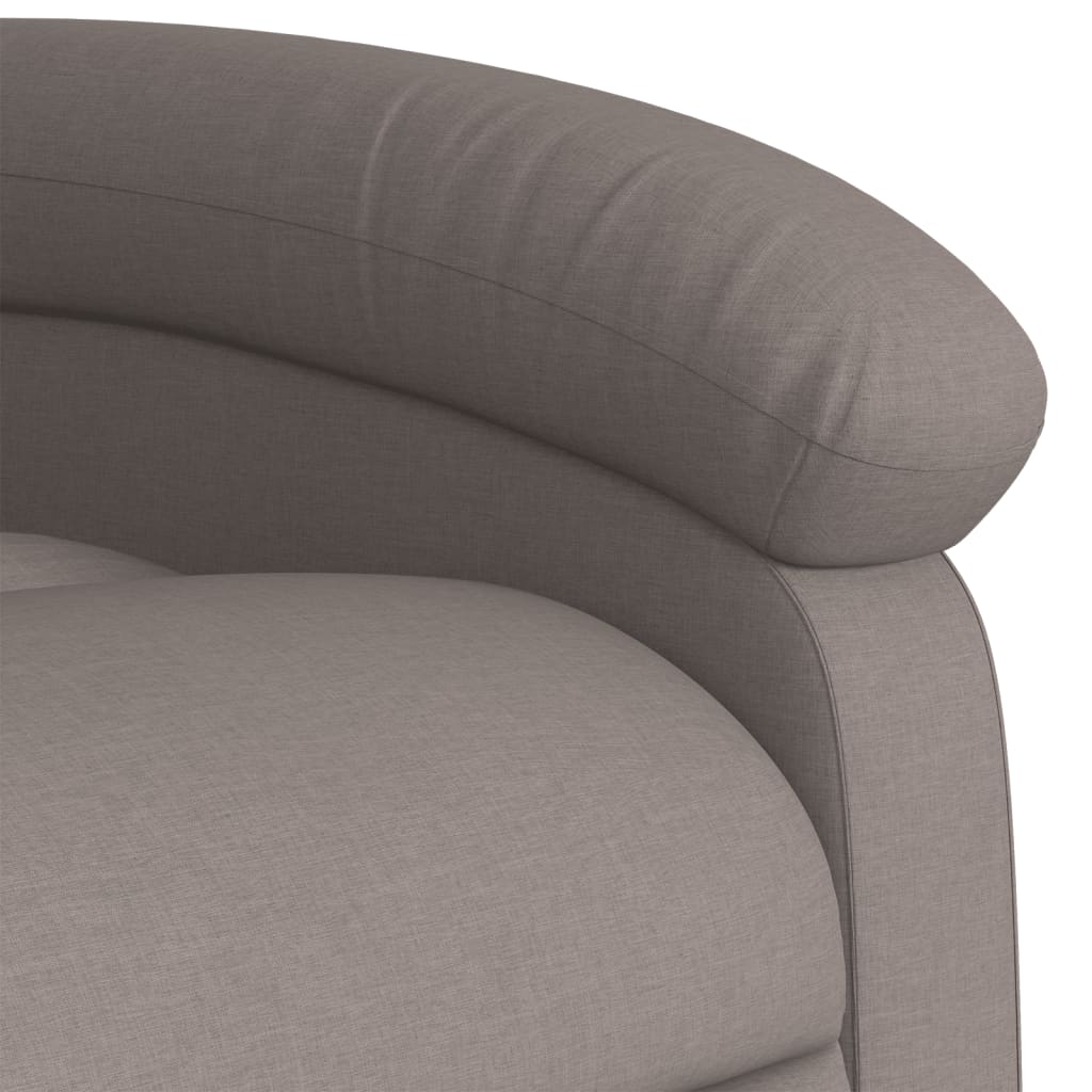Fotoliu rabatabil cu ridicare pe verticală, gri taupe, textil
