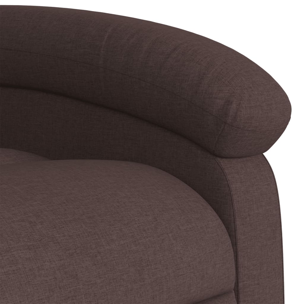 Fotoliu rabatabil de masaj, cu ridicare, maro închis, textil