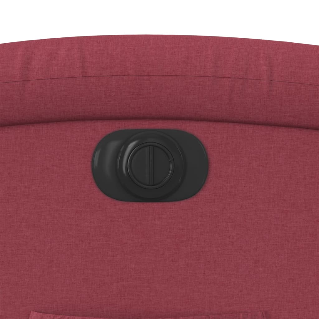 Fotoliu electric rabatabil cu ridicare, roșu vin, textil