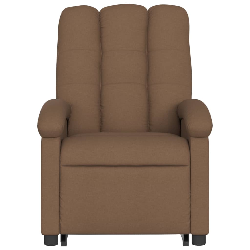 Fotoliu electric rabatabil cu ridicare, maro, textil