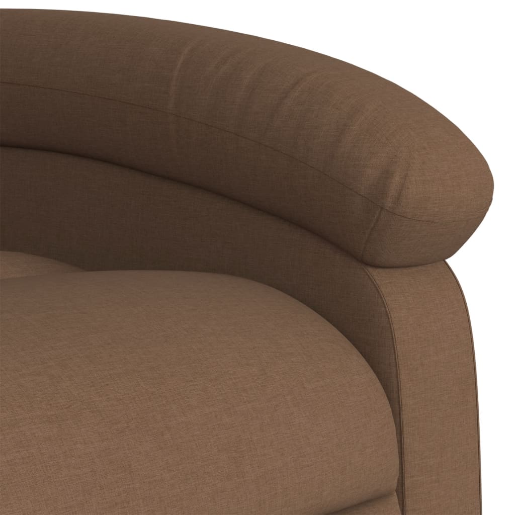 Fotoliu electric rabatabil cu ridicare, maro, textil