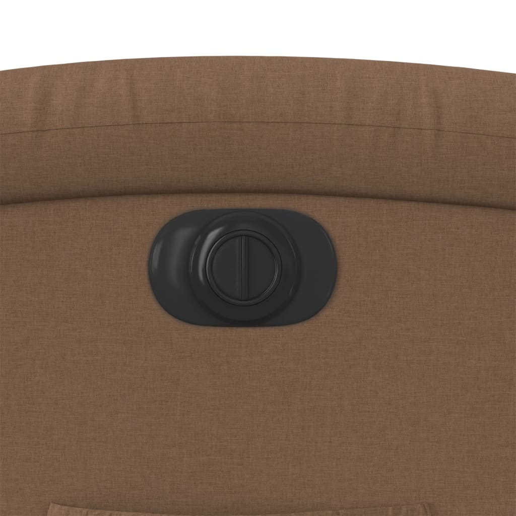 Fotoliu electric rabatabil cu ridicare, maro, textil