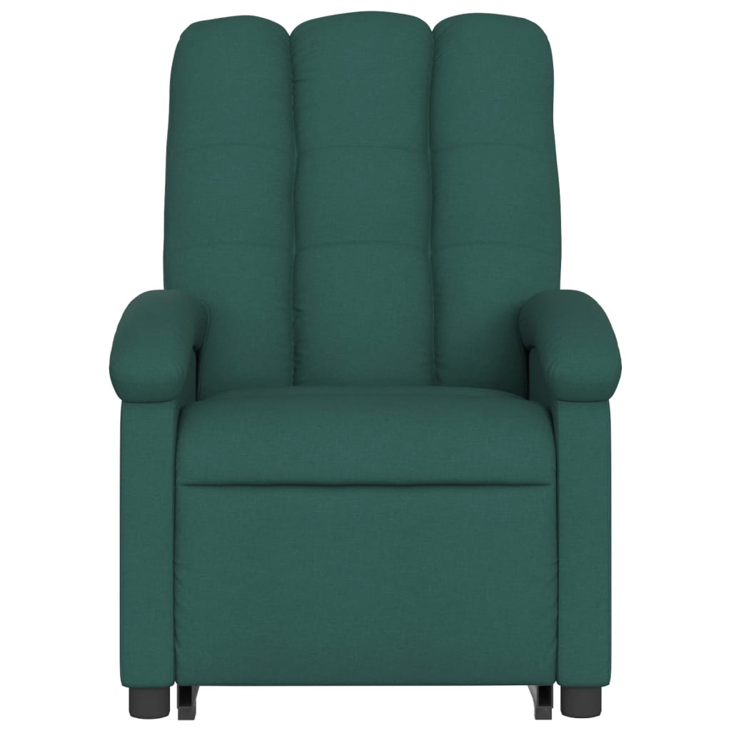 Fotoliu electric rabatabil cu ridicare, verde închis, textil