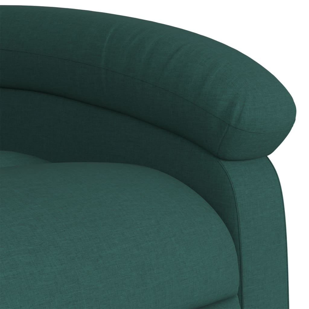 Fotoliu electric rabatabil cu ridicare, verde închis, textil
