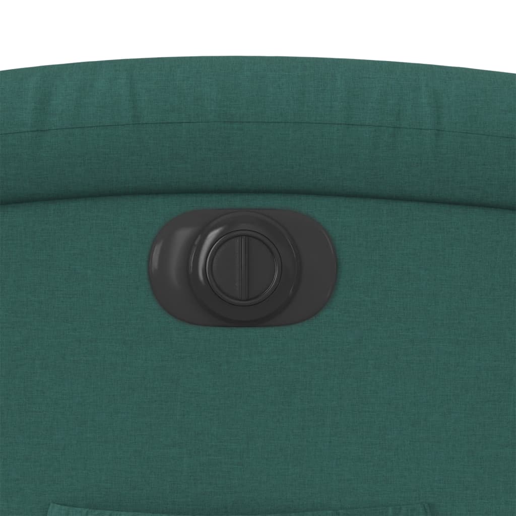 Fotoliu electric rabatabil cu ridicare, verde închis, textil