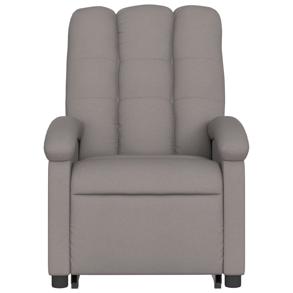 Fotoliu electric rabatabil cu ridicare, gri taupe, textil