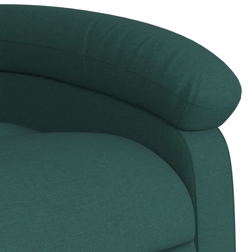 Fotoliu electric masaj rabatabil / ridicare verde închis textil
