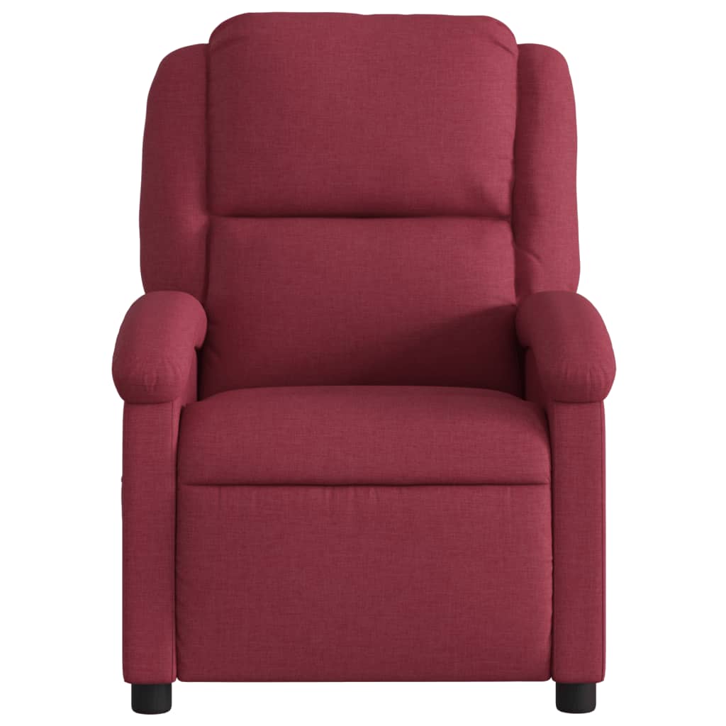 Fotoliu rabatabil electric, roșu vin, material textil