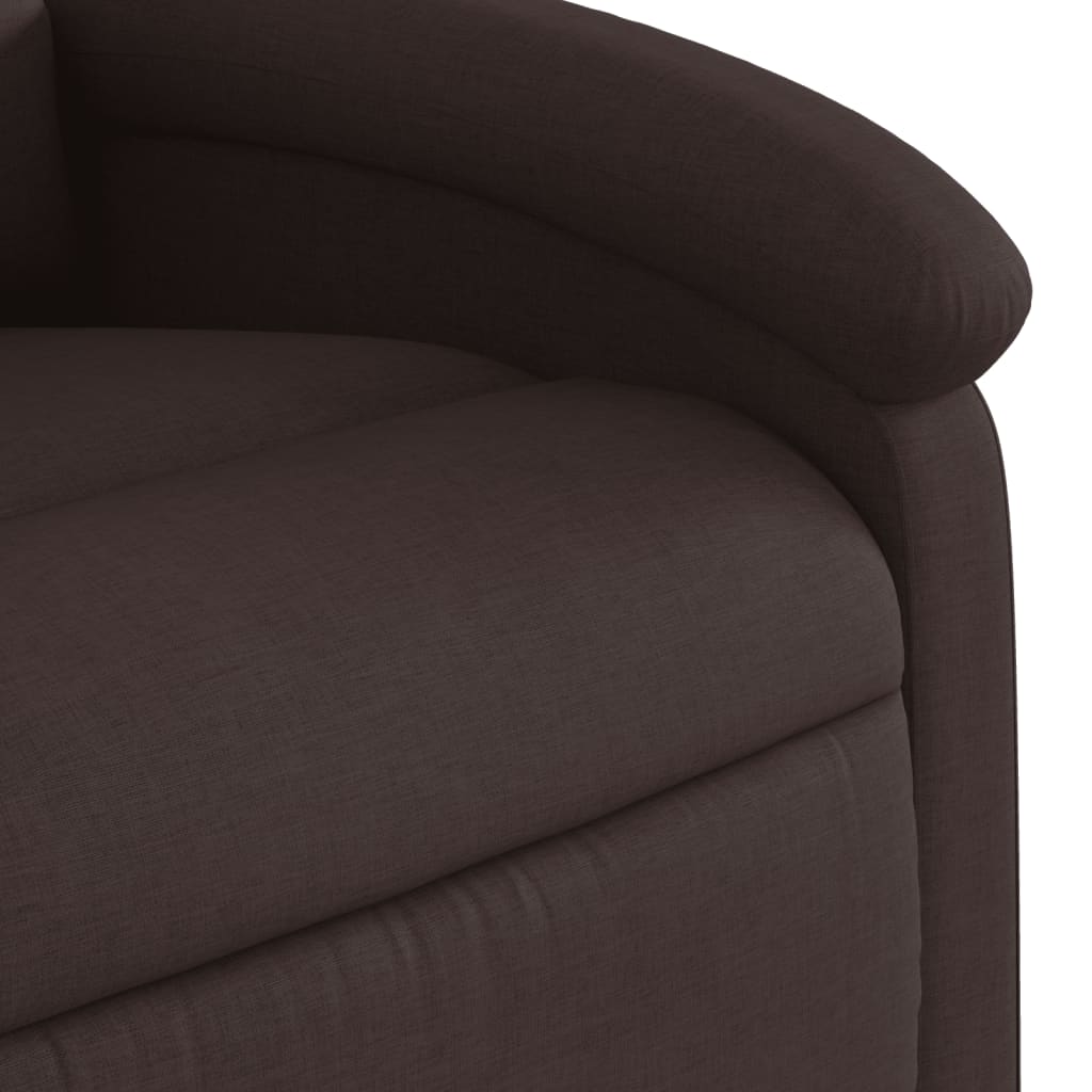 Fotoliu rabatabil electric, maro închis, material textil
