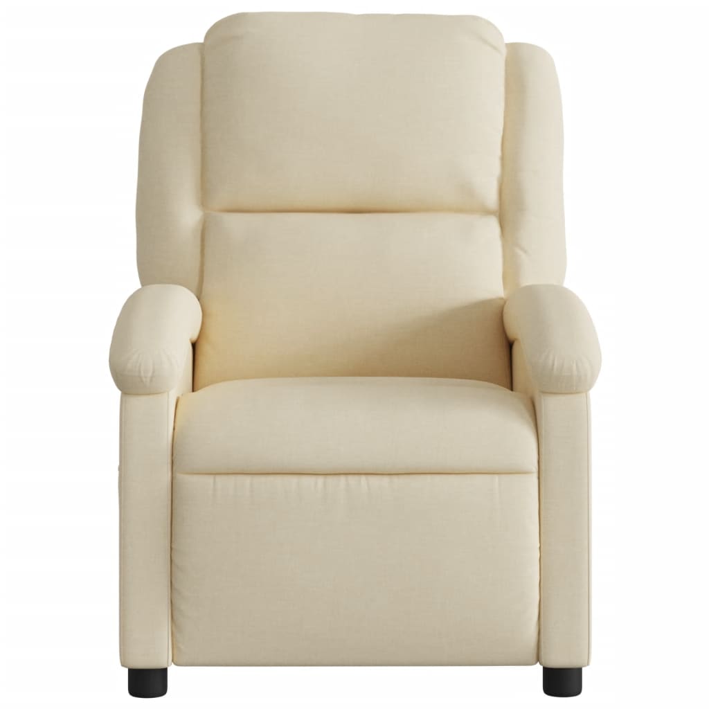 Fotoliu rabatabil electric, crem, material textil