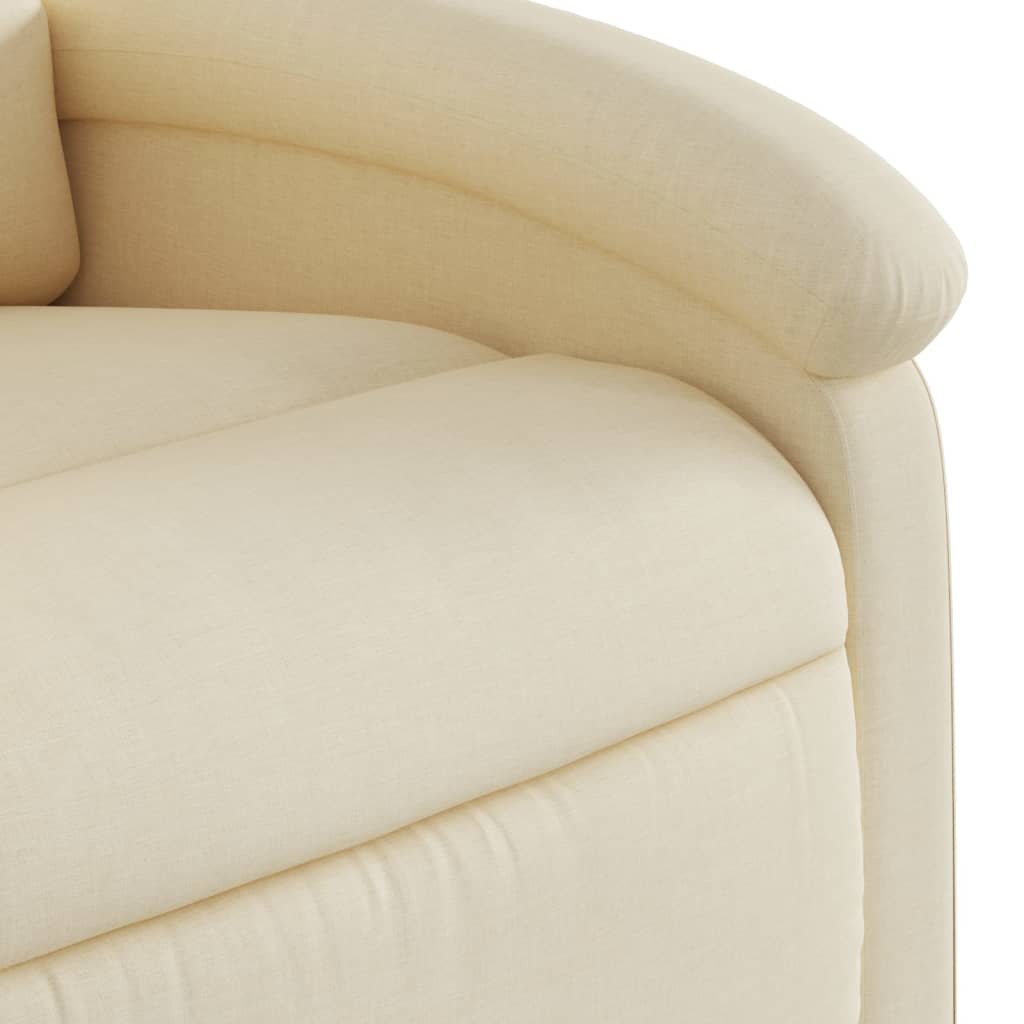 Fotoliu rabatabil electric, crem, material textil