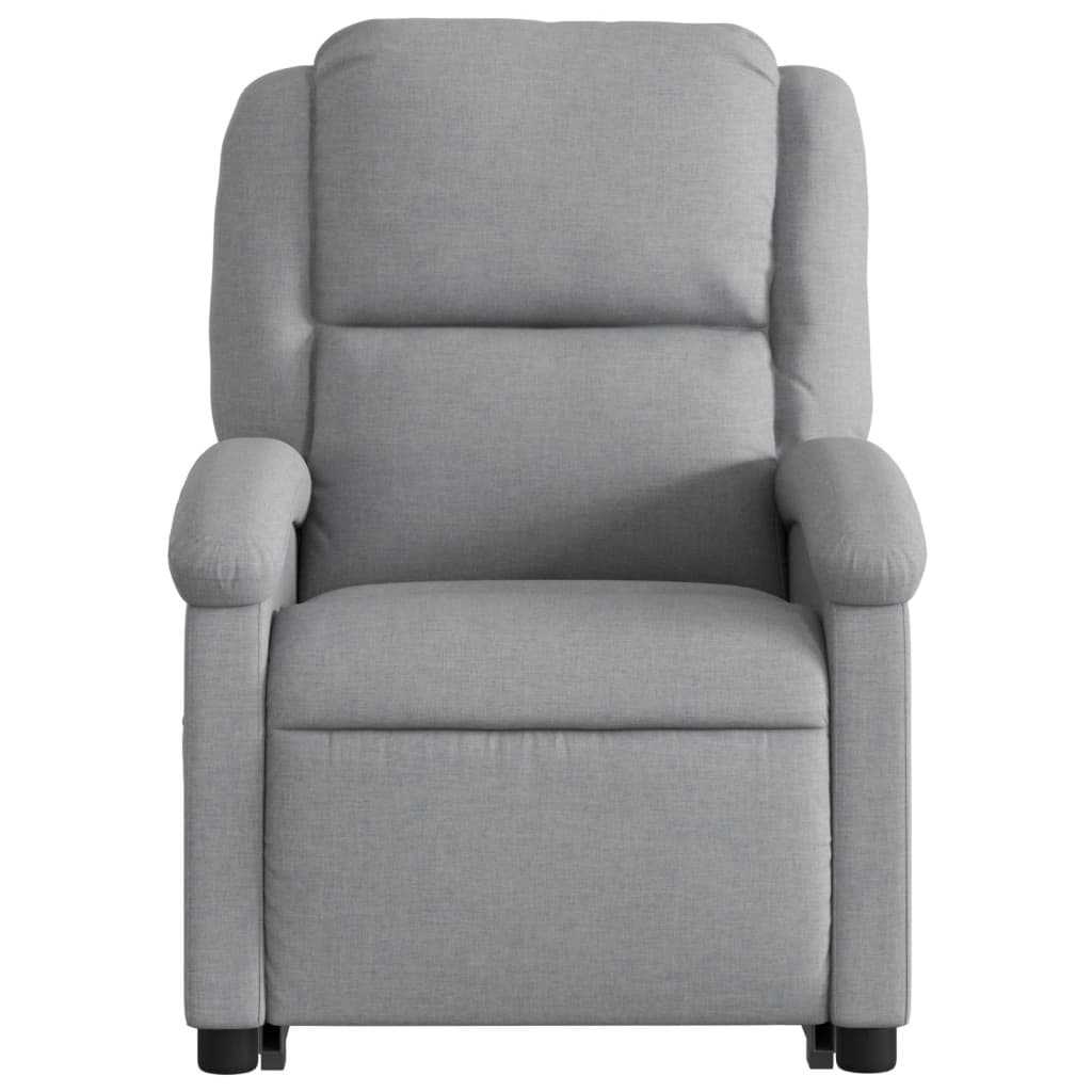 Fotoliu rabatabil cu ridicare, gri deschis, material textil