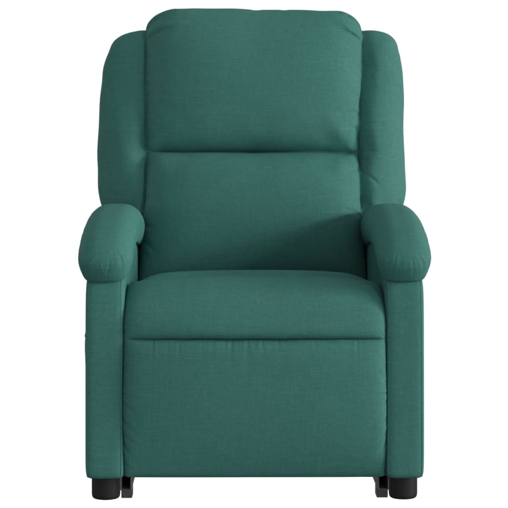 Fotoliu rabatabil ridicare pe verticală, verde închis, textil