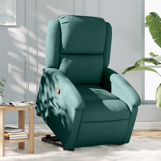 Fotoliu rabatabil ridicare pe verticală, verde închis, textil