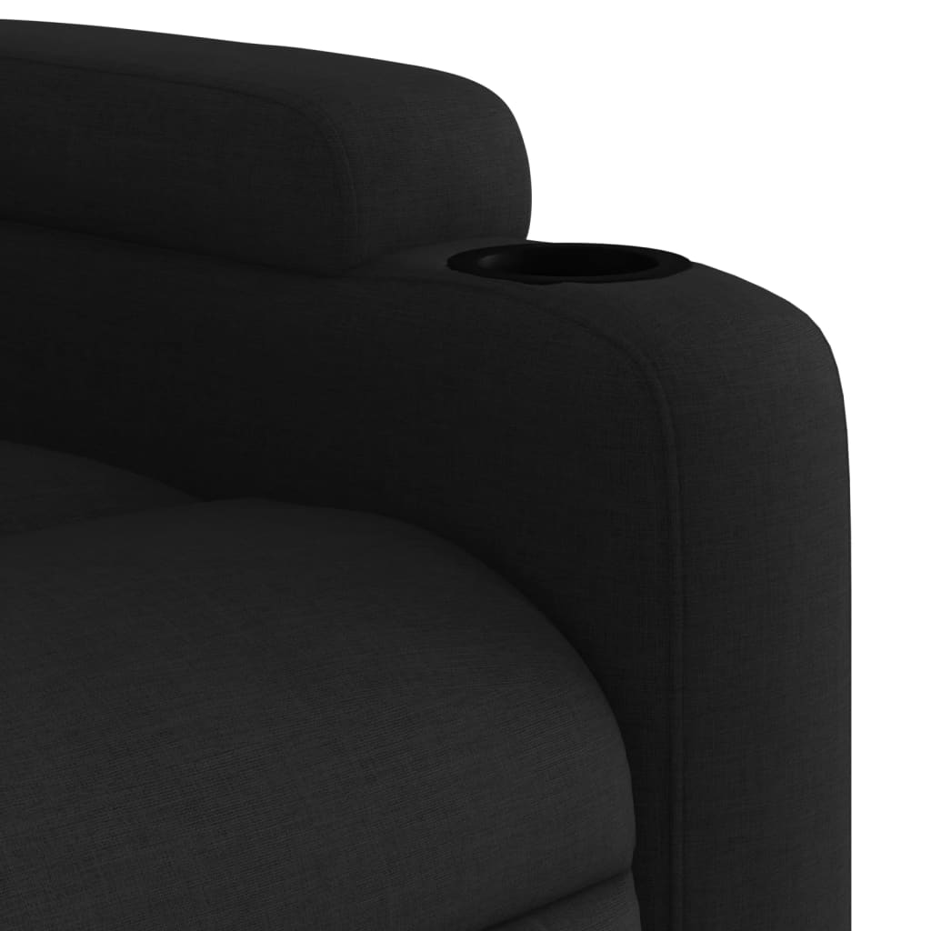Fotoliu rabatabil electric, negru, material textil