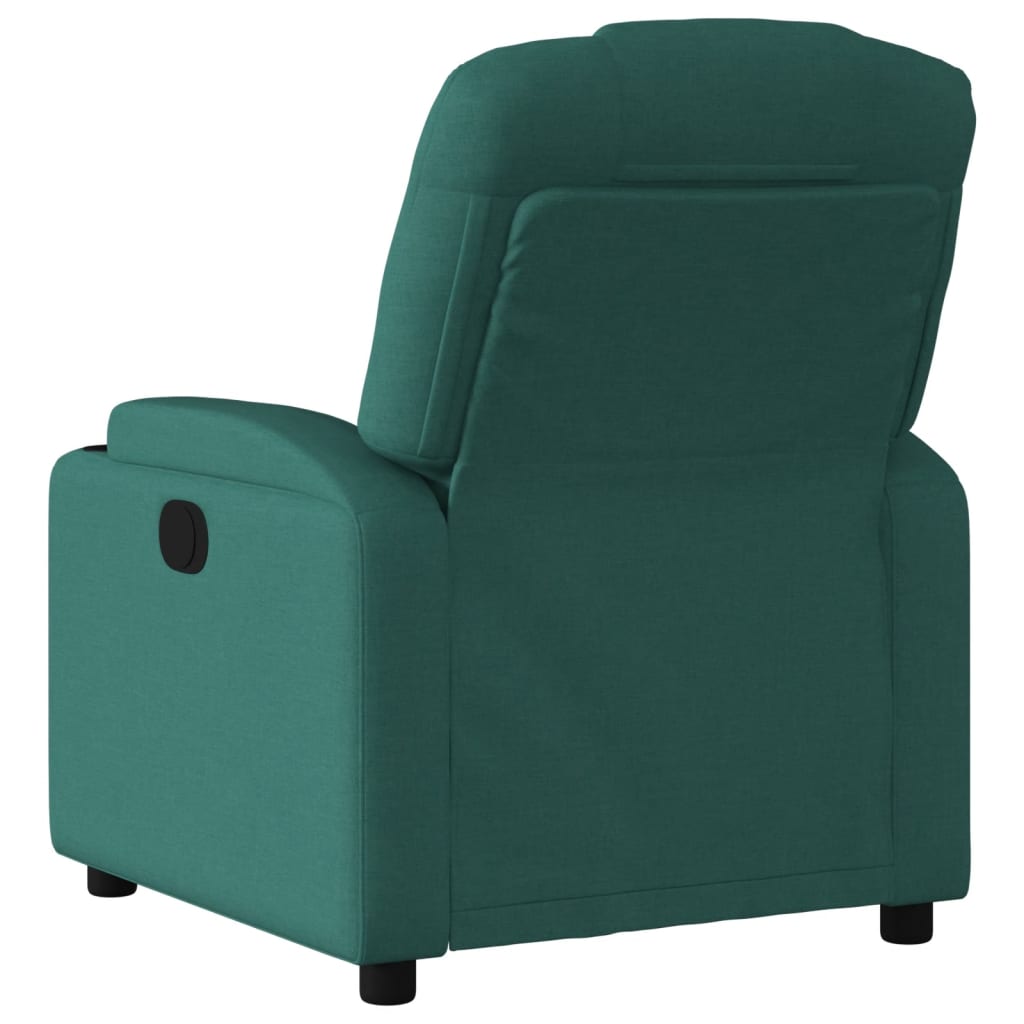 Fotoliu rabatabil electric, verde închis, material textil