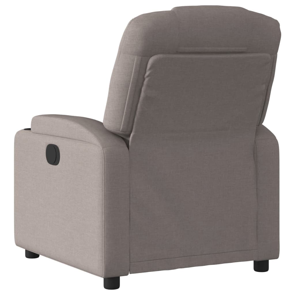 Fotoliu rabatabil electric, gri taupe, material textil