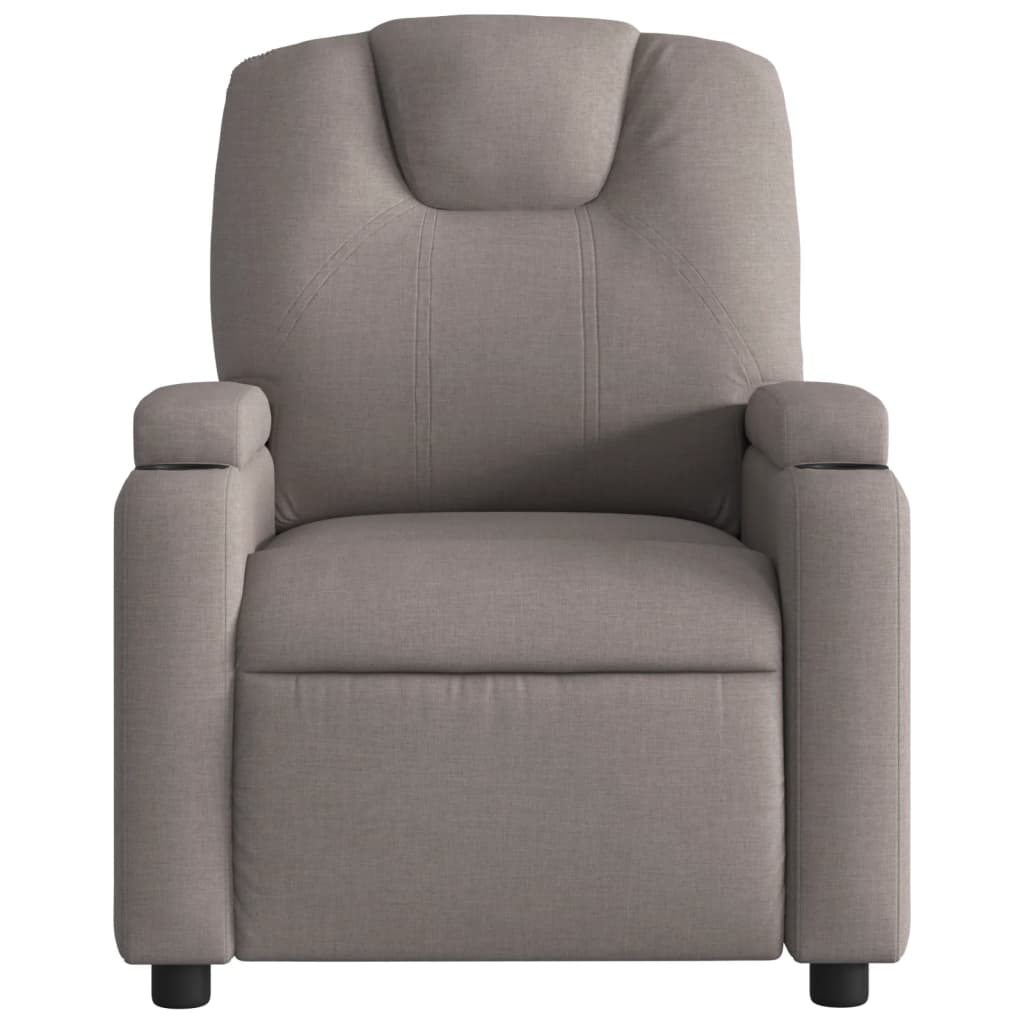 Fotoliu rabatabil electric, gri taupe, material textil