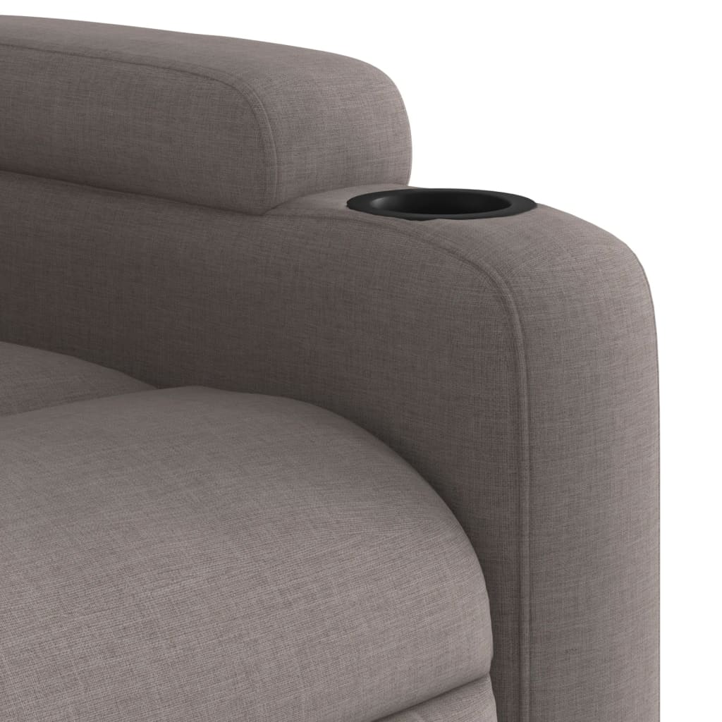 Fotoliu electric de masaj rabatabil, gri taupe, textil