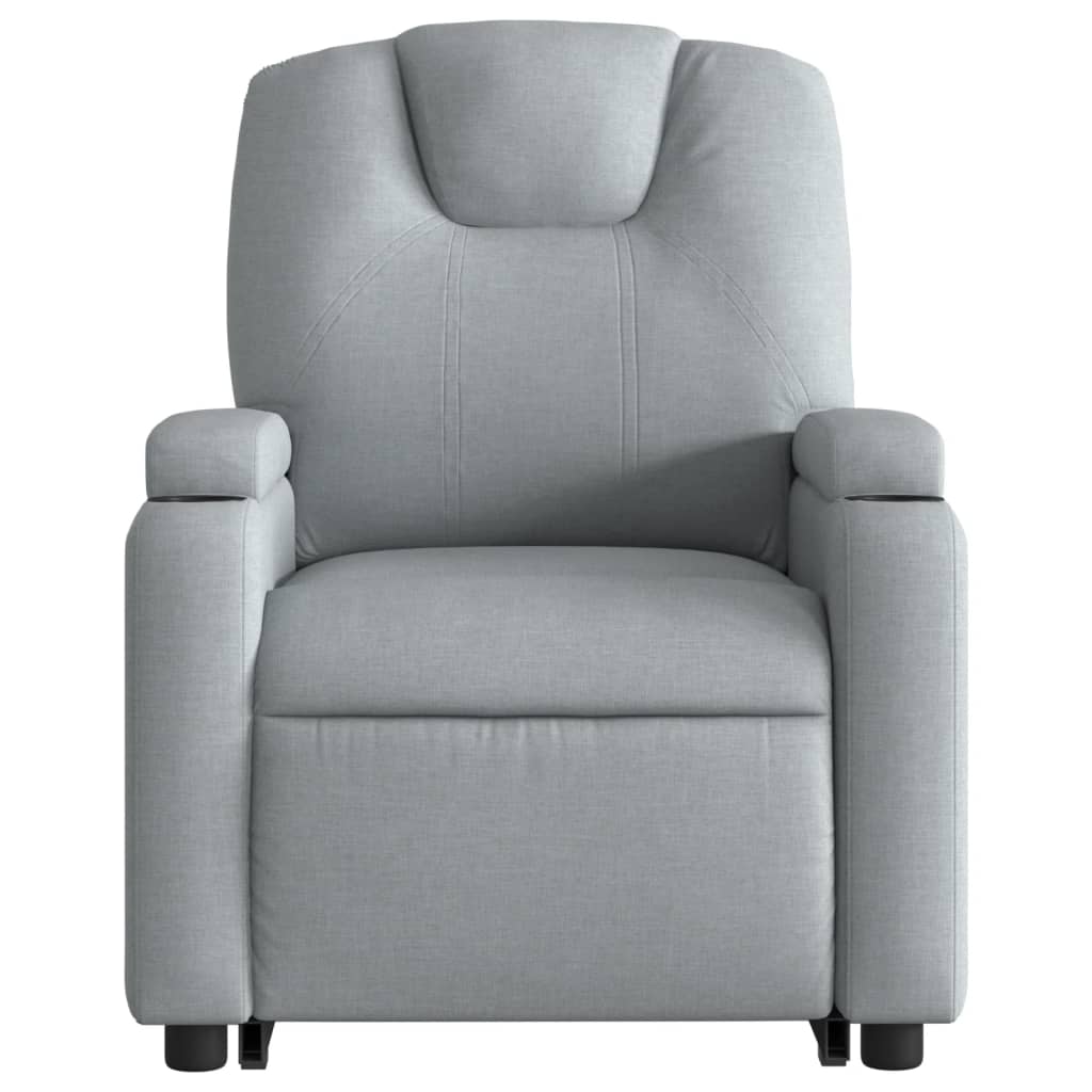 Fotoliu rabatabil cu ridicare, gri deschis, material textil
