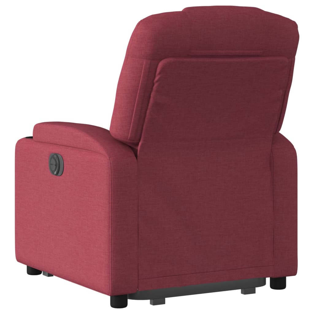 Fotoliu rabatabil cu ridicare, roșu vin, material textil