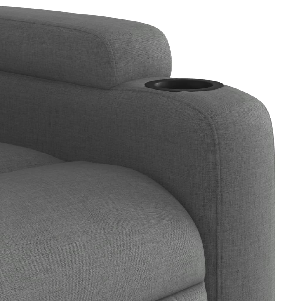 Fotoliu electric rabatabil cu ridicare, gri închis, textil