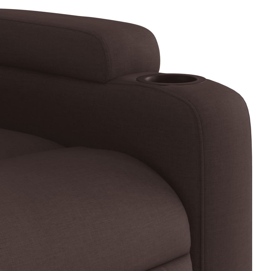 Fotoliu electric de masaj rabatabil, maro închis, textil