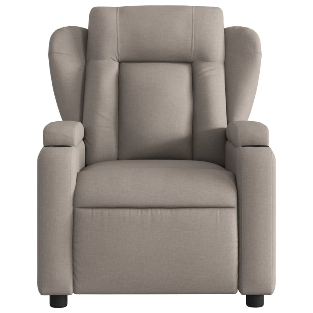Fotoliu electric de masaj rabatabil, gri taupe, textil