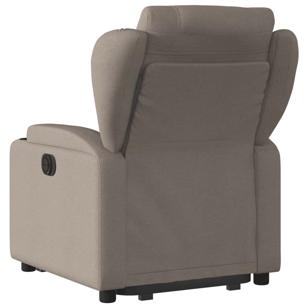 Fotoliu electric rabatabil cu ridicare, gri taupe, textil