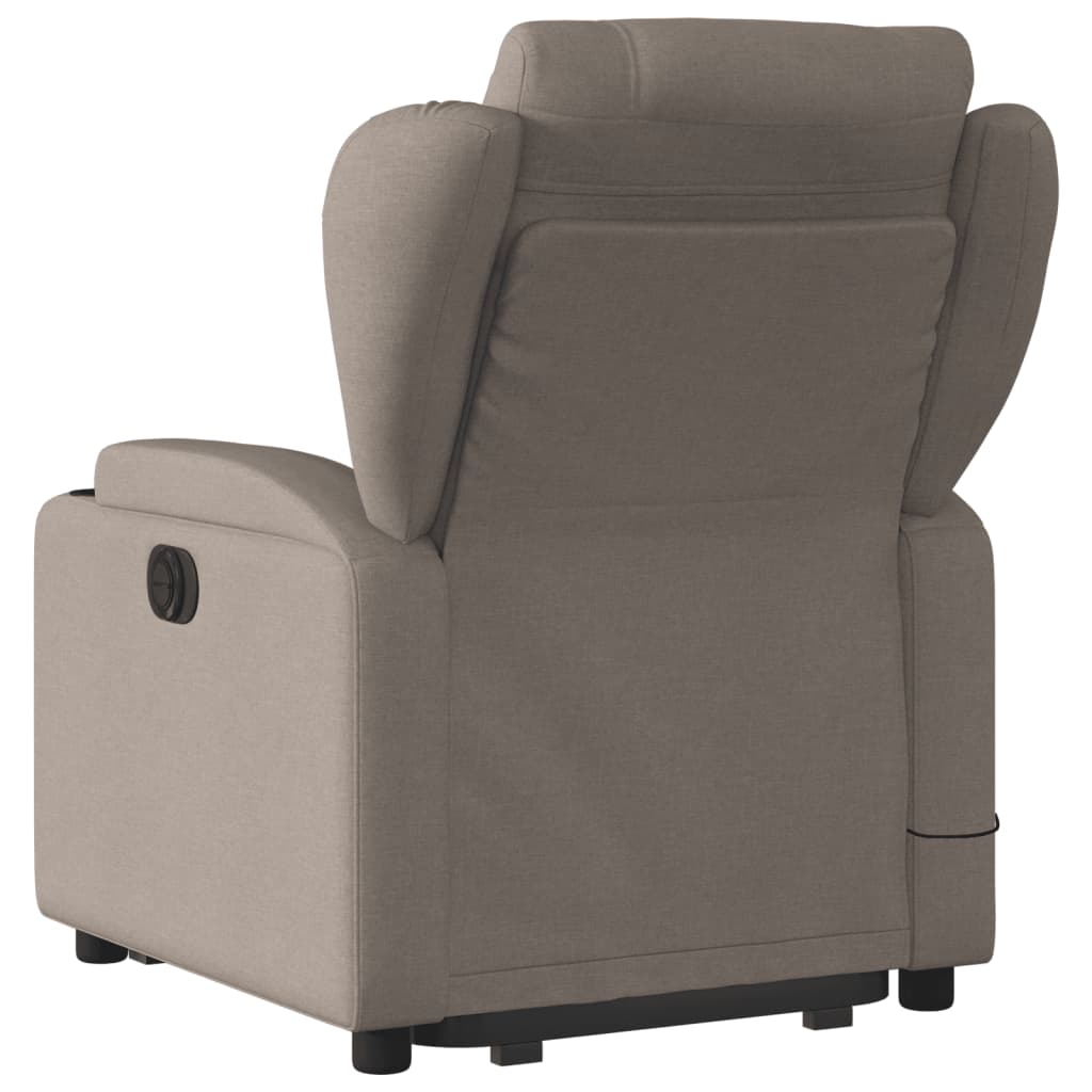 Fotoliu electric masaj rabatabil cu ridicare, gri taupe, textil