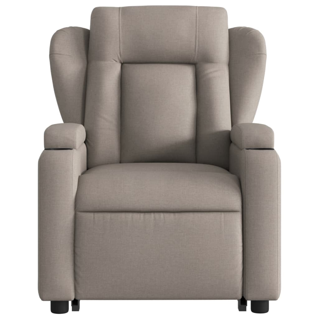 Fotoliu electric masaj rabatabil cu ridicare, gri taupe, textil