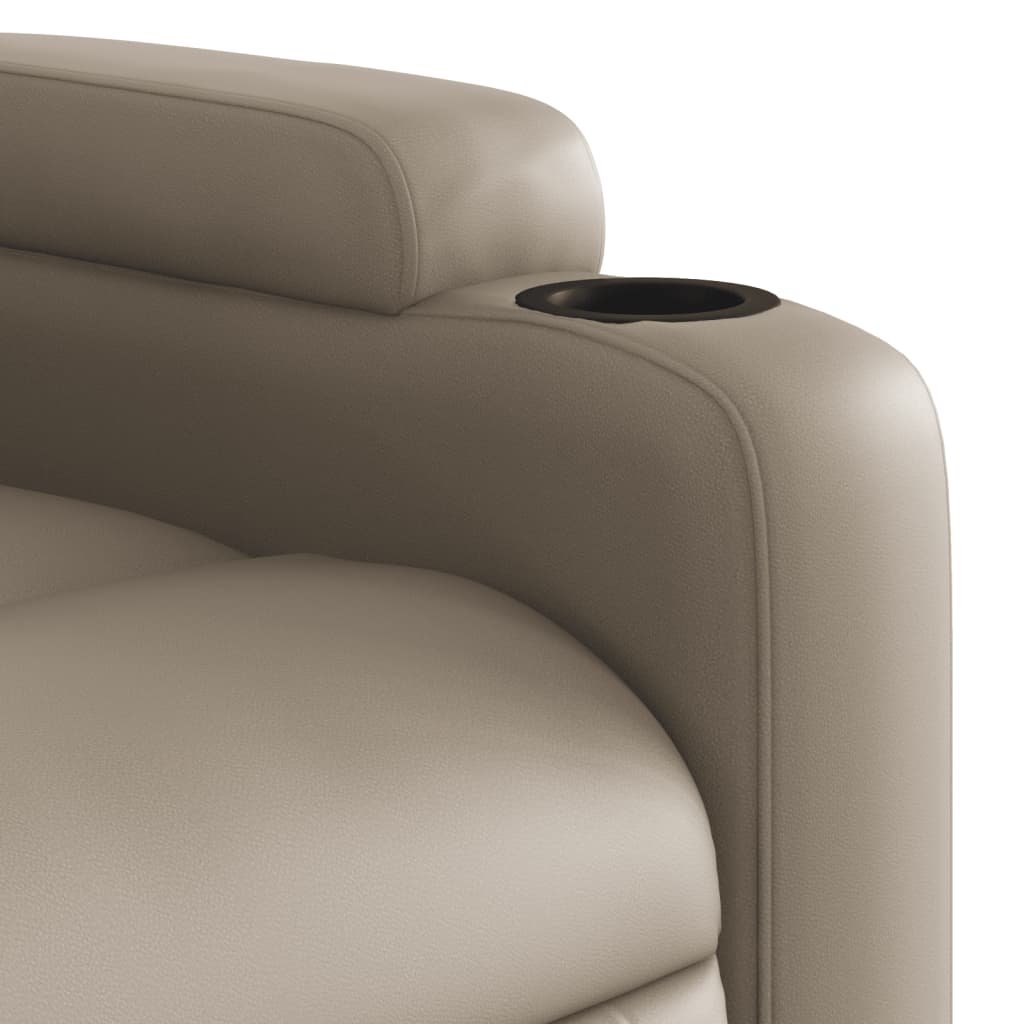 Fotoliu electric masaj rabatabil, cappuccino, piele ecologică