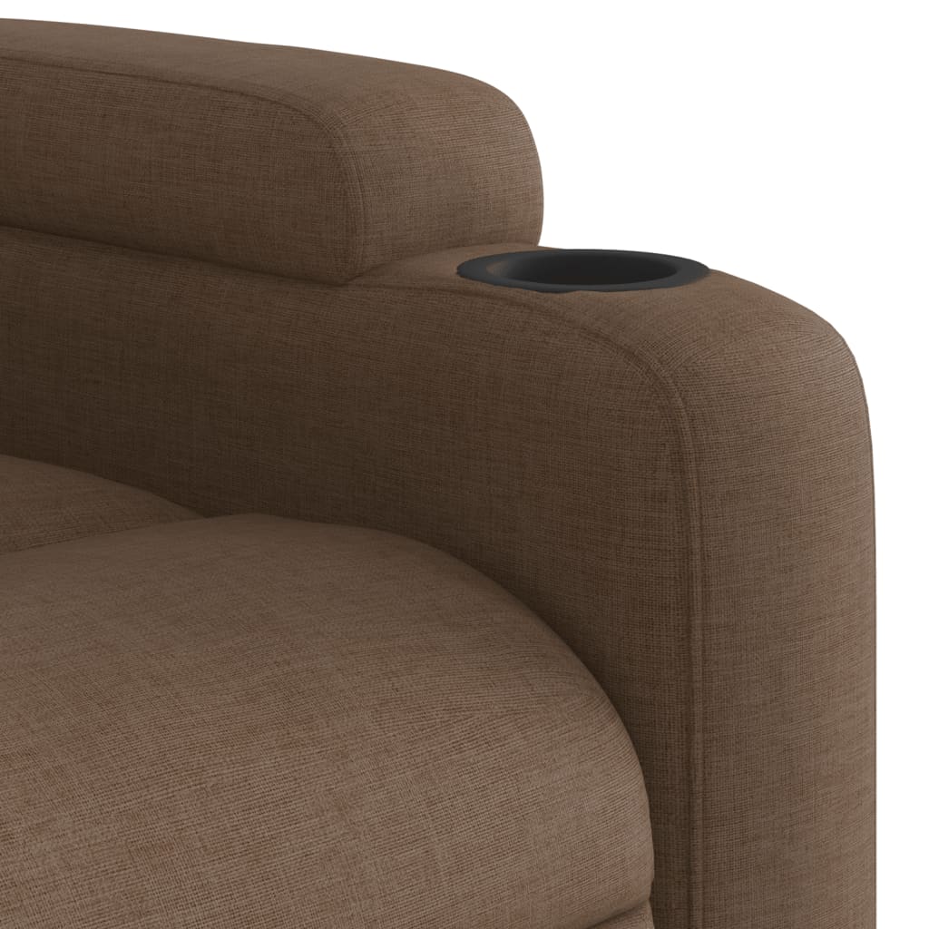 Fotoliu electric de masaj rabatabil, maro, textil