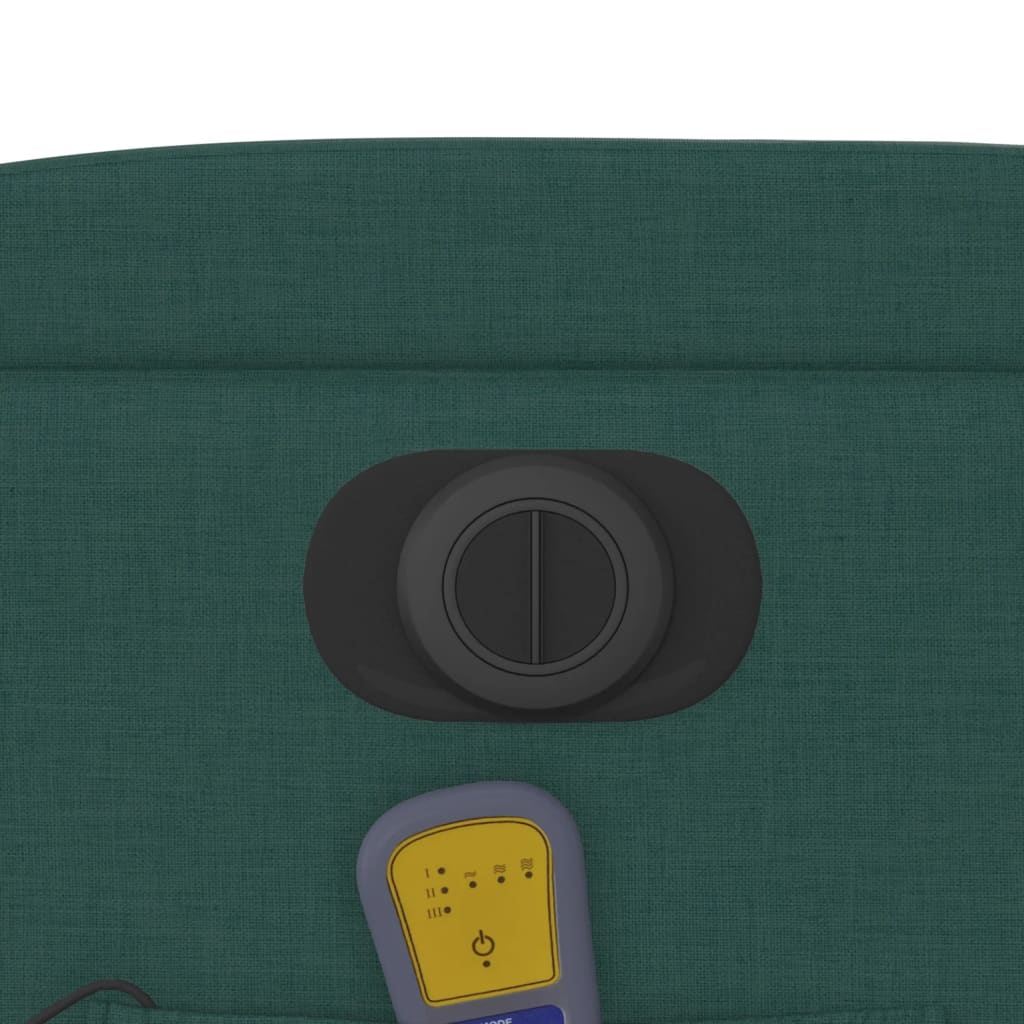 Fotoliu electric de masaj rabatabil, verde închis, textil