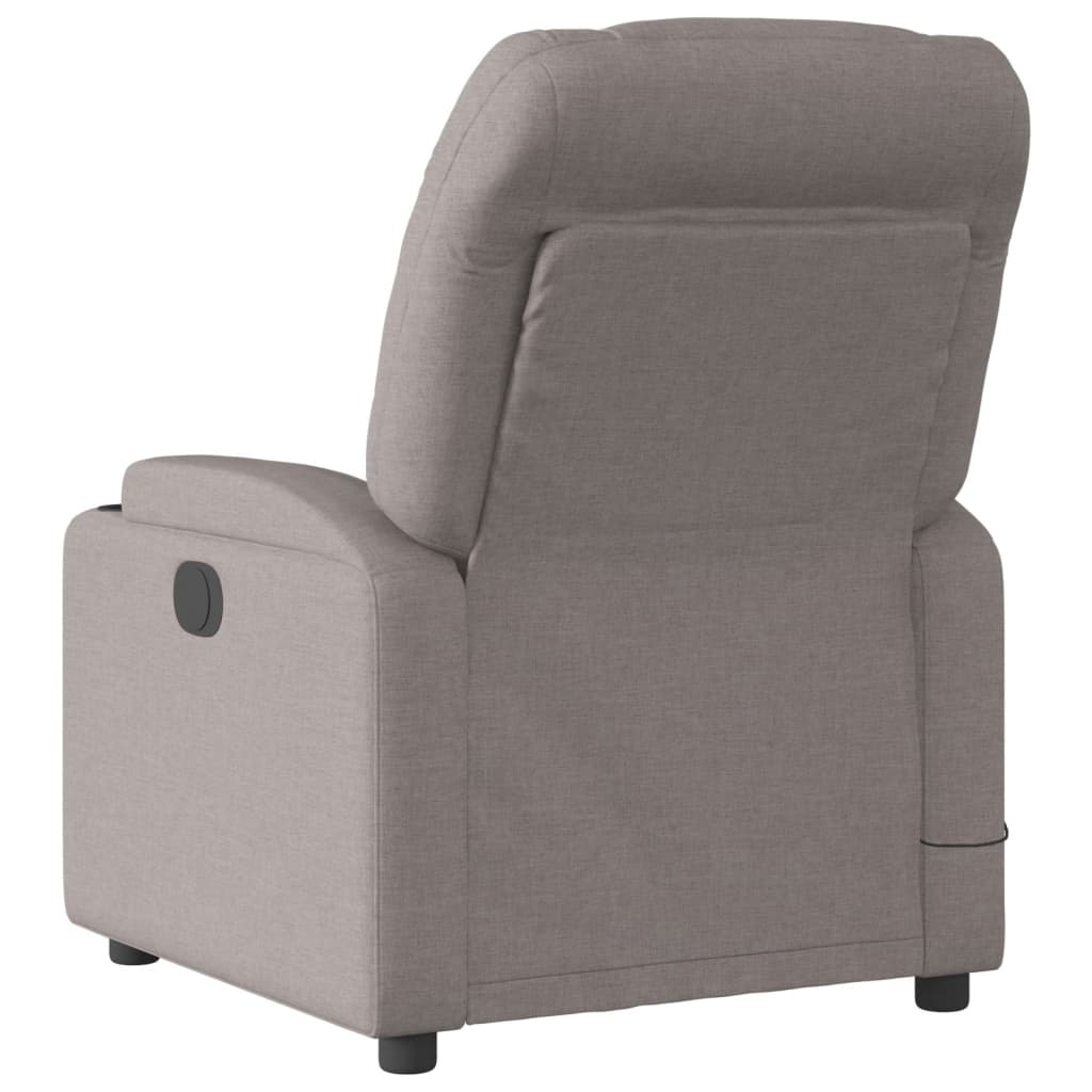 Fotoliu electric de masaj rabatabil, gri taupe, textil