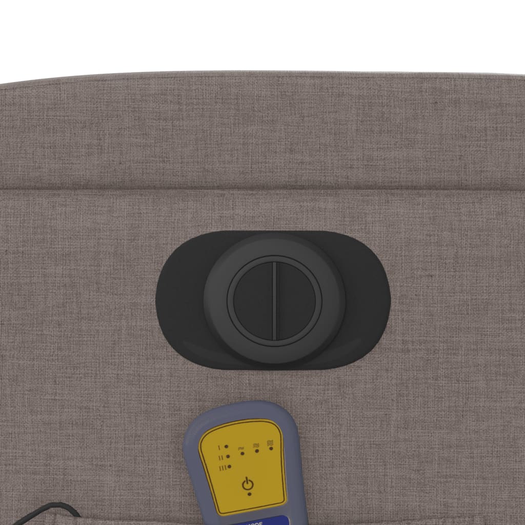 Fotoliu electric de masaj rabatabil, gri taupe, textil