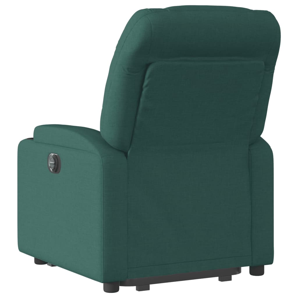Fotoliu rabatabil ridicare pe verticală, verde închis, textil