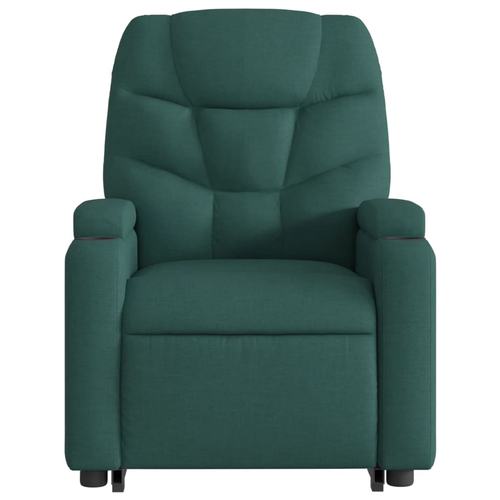 Fotoliu rabatabil ridicare pe verticală, verde închis, textil