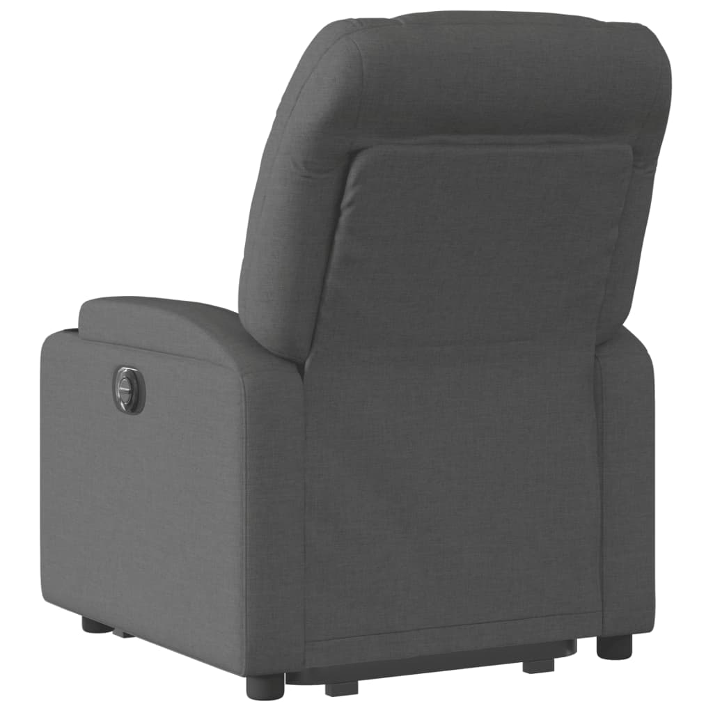 Fotoliu electric rabatabil cu ridicare, gri închis, textil