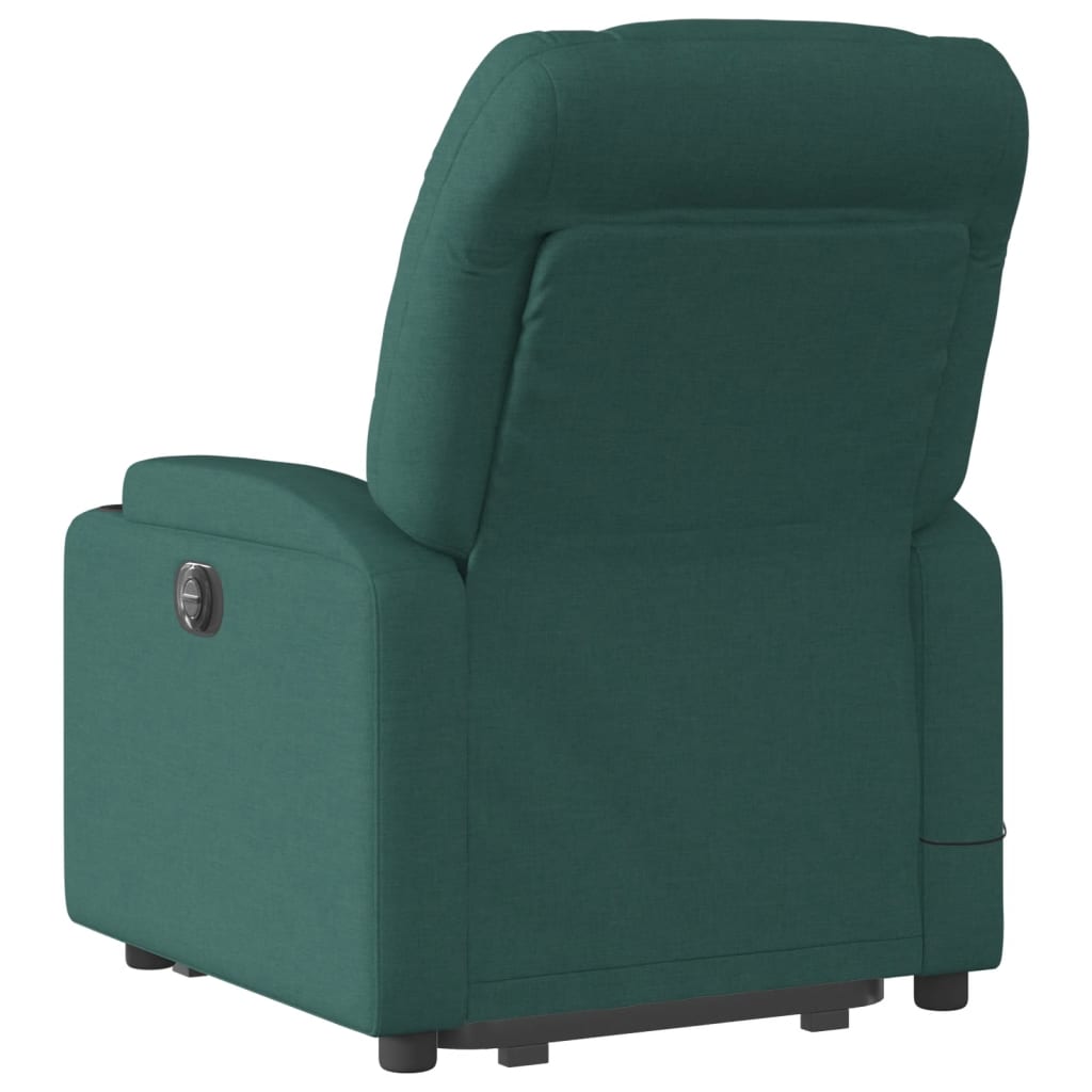 Fotoliu electric masaj rabatabil / ridicare verde închis textil
