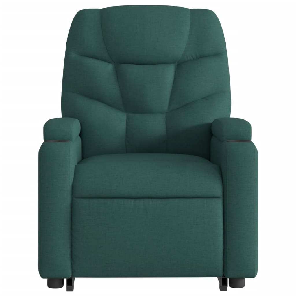 Fotoliu electric masaj rabatabil / ridicare verde închis textil