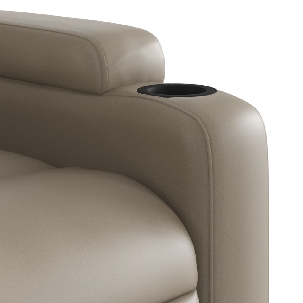 Fotoliu rabatabil electric, cappuccino, piele ecologică
