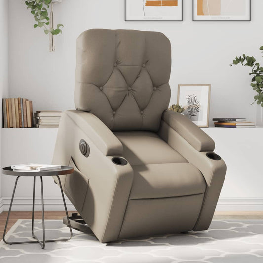 Fotoliu rabatabil electric cu ridicare, cappuccino