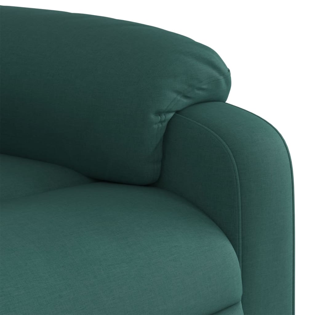 Fotoliu rabatabil ridicare pe verticală, verde închis, textil