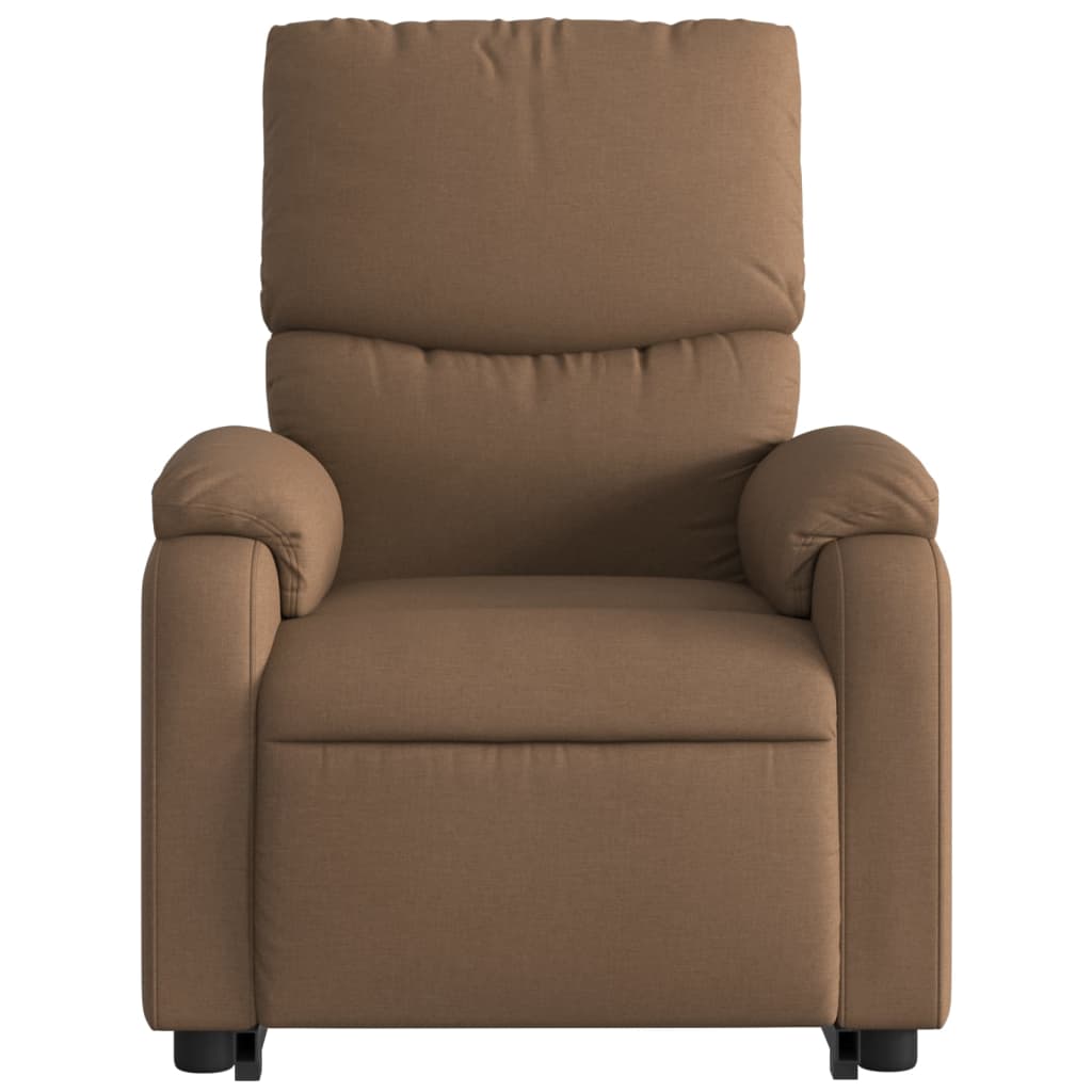 Fotoliu electric rabatabil cu ridicare, maro, textil